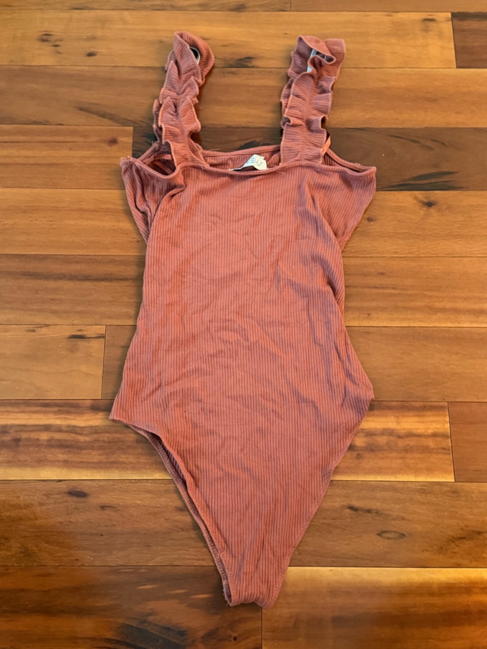 She + Sky Pink Ribbed  with Ruffle Straps - Picture 2 of 2